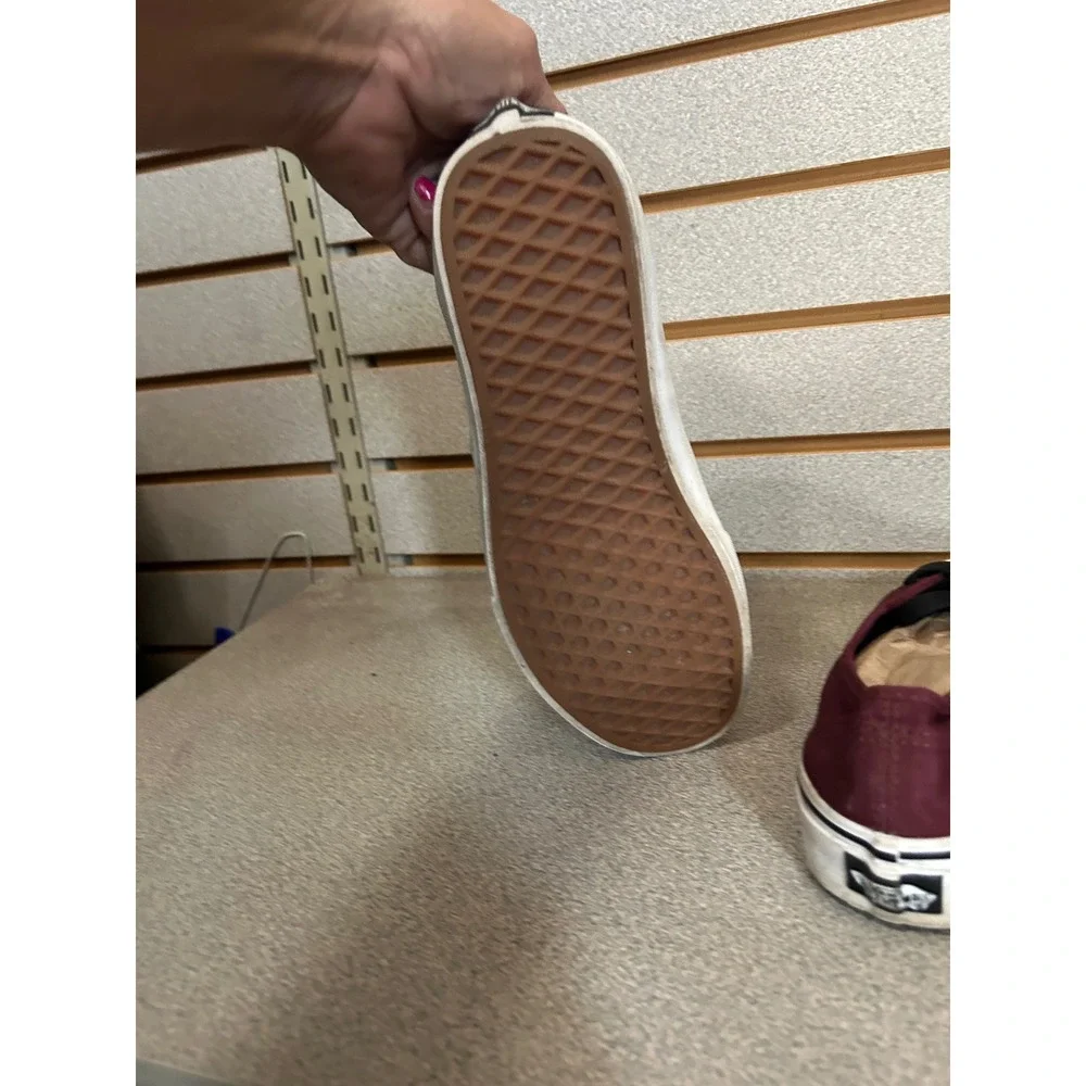 Vans Authentic Burgundy Maroon Canvas Low Top Sneakers Womens 8 Mens 6.5